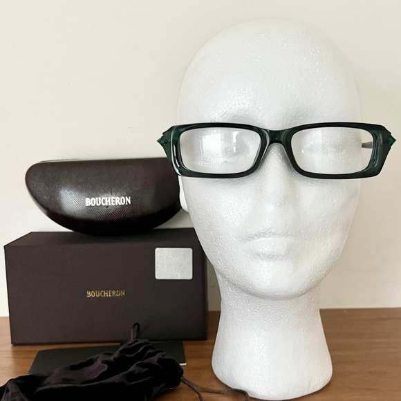 Boucheron Accessories - NWT Boucheron Rectangle Shape BOU 3 Optical Eyeglass frames Green Women's